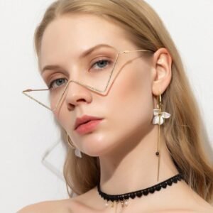 Women's Trendy V-shaped Rhinestone Glasses