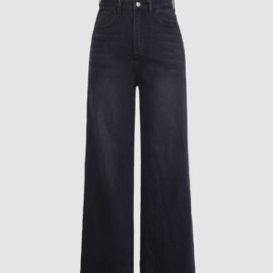 Straight Wide-Leg Denim Pants