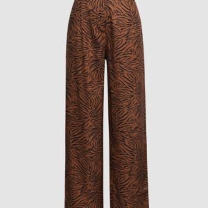 Animal Striped Wide Leg Trousers