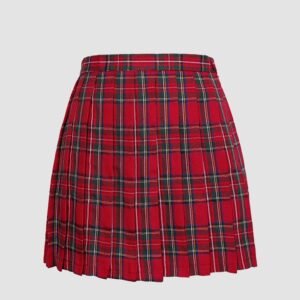 Plaid Check Print Pleated Skirt