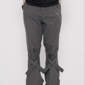 Simple Design Cross Loose Solid Color Casual Pants