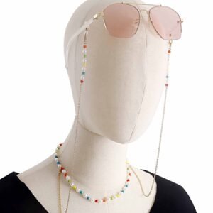 Y2K Style Faux Pearl Bead Necklace Glasses Chain