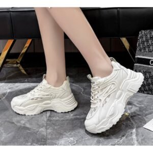 Casual Round Toe Wedge Lace Up Running Shoes