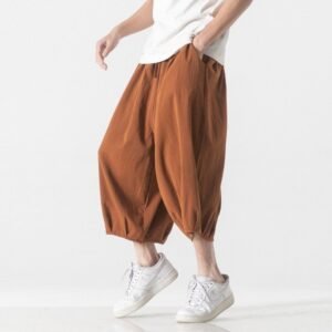 Solid Loose Casual Beach Long Pants